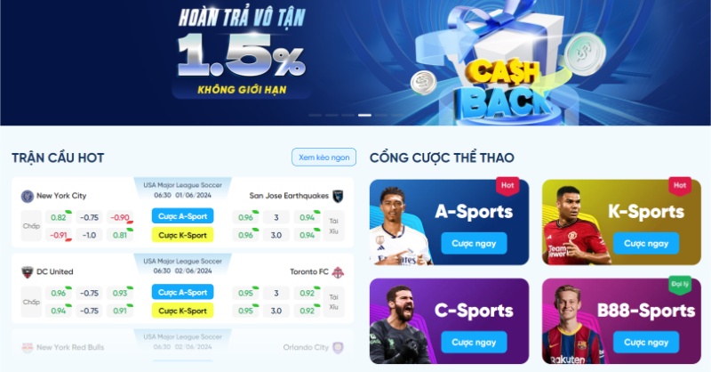 Giao diện của nhà cái được đánh giá cao